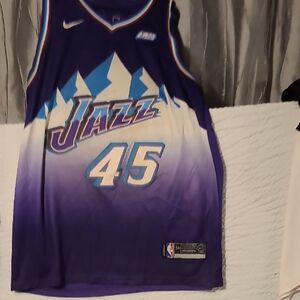 Nike Purple and White Jazz Jersey